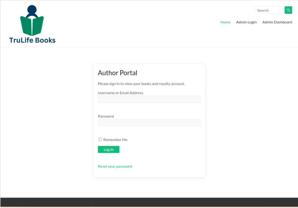 Author Portal for TruLife Books